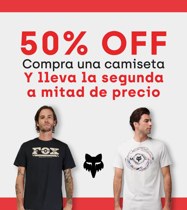 50% OFF EN CAMISETAS FOX