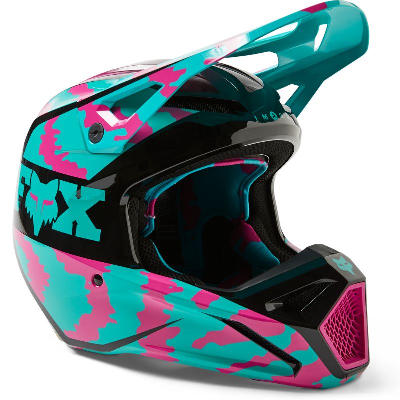 Helmet Casco Motocross Fox Rosa CASCO FOX V1 NUKLR [ROSA/AZUL