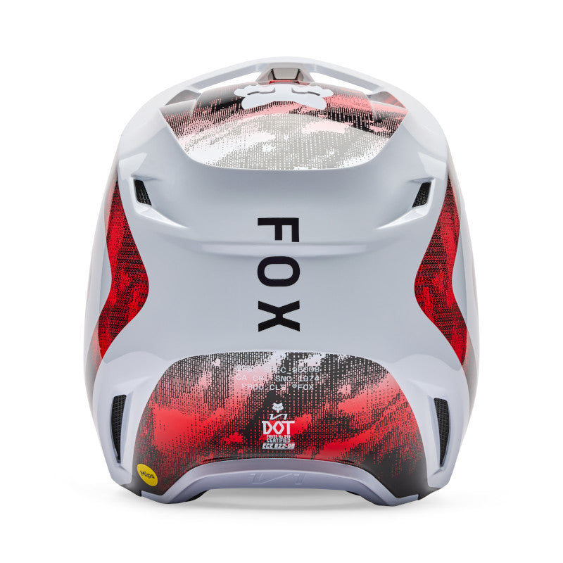 CASCO FOX V1 KAIROS [BLANCO/ROJO]