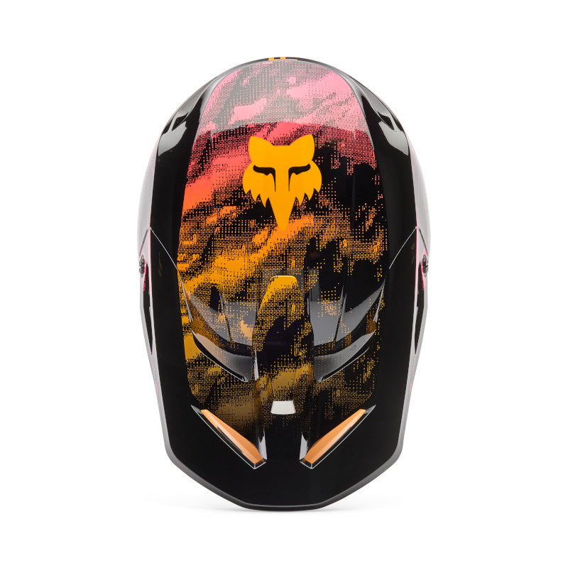 CASCO FOX V1 KAIROS [NEGRO/NARANJA]