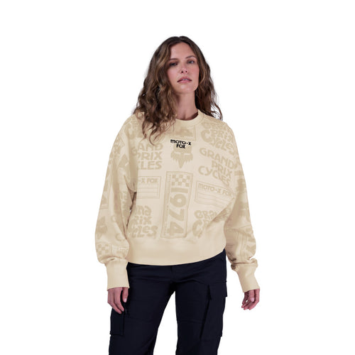 BUZO FOX CIRCA 74 OVERSIZED [CREMA] (PARA DAMAS)