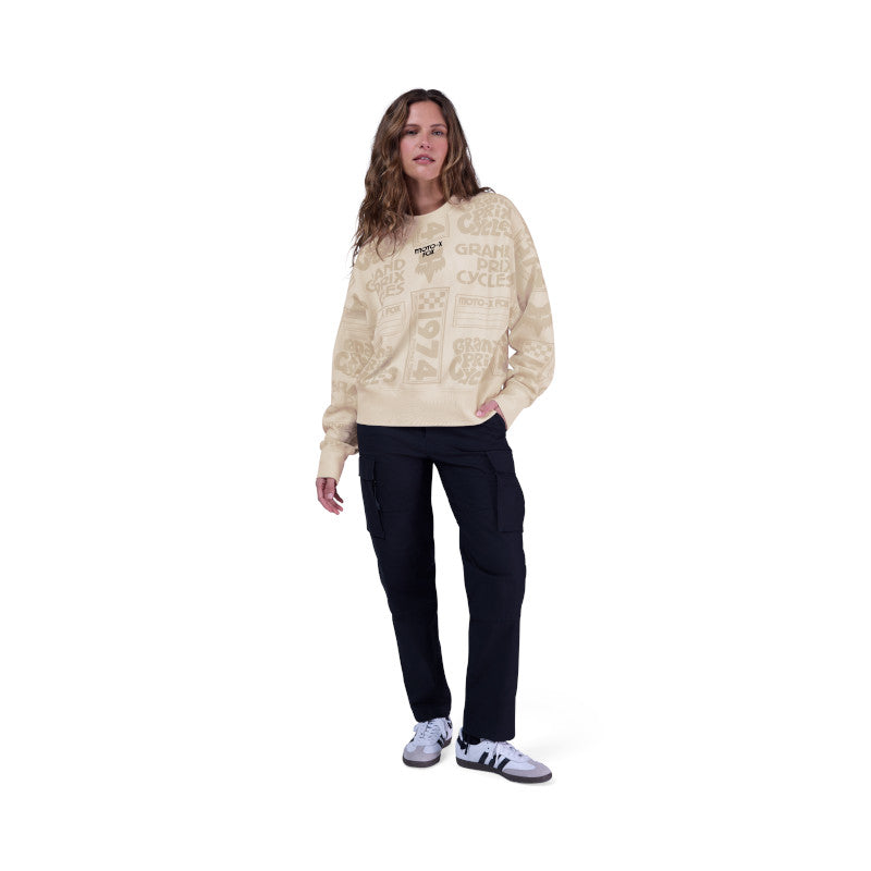 BUZO FOX CIRCA 74 OVERSIZED [CREMA] (PARA DAMAS)