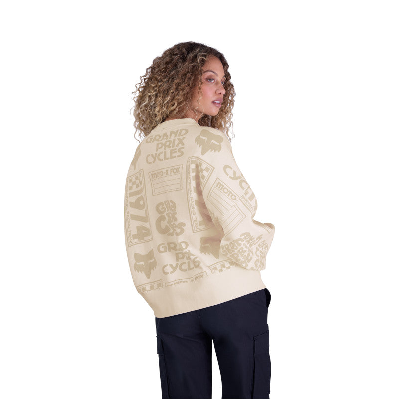 BUZO FOX CIRCA 74 OVERSIZED [CREMA] (PARA DAMAS)