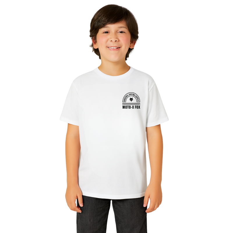 CAMISETA FOX FINISH LINE SS PREMIUM [BLANCO] (PARA NIÑOS)
