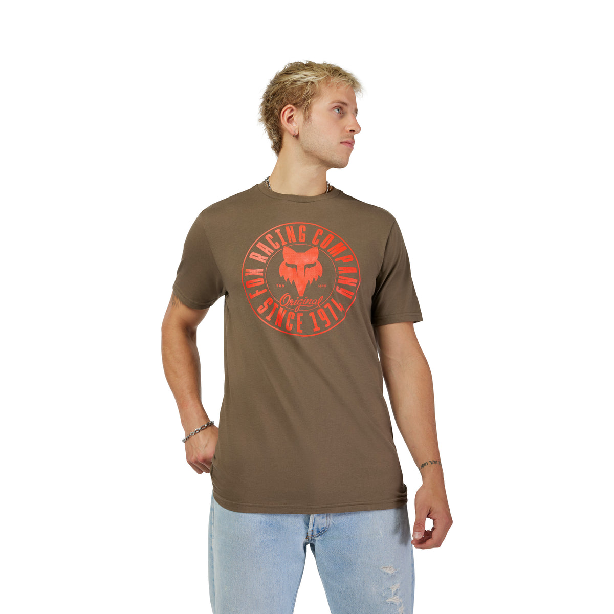 CAMISETA FOX EMBLEM SS PREMIUM [VERDE MILITAR]